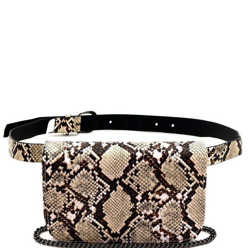 snake print waist bag